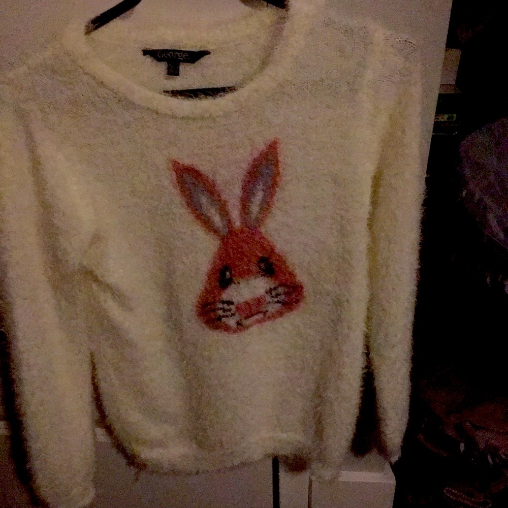 Brand new girls fuzzy bunny jumper